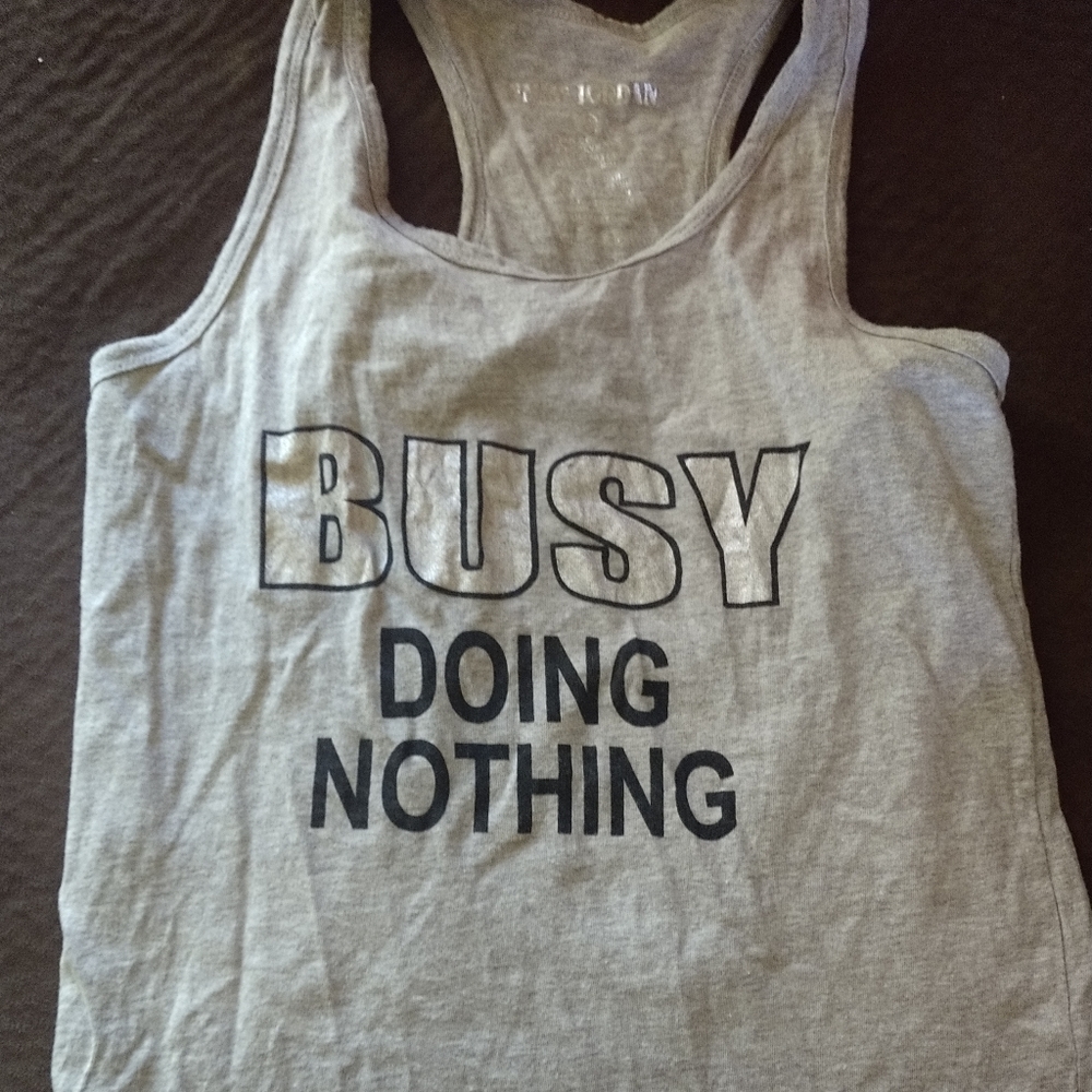 Woman's tank busy doing nothing
